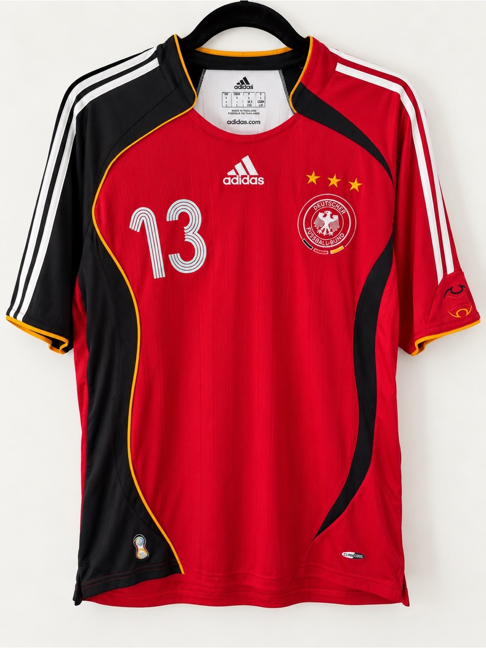 Adidas Germany 2006 World Cup Ballack #13 Away Soccer Jersey Red Large